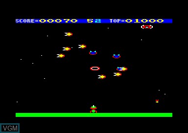 In-game screen of the game Alien Break-In on Amstrad CPC