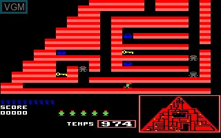 In-game screen of the game Atlantis & Dechavane House Music on Amstrad CPC