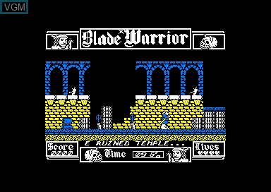 In-game screen of the game Blade Warrior on Amstrad CPC