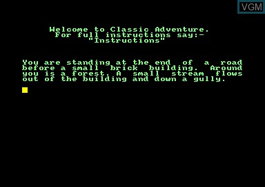 In-game screen of the game Classic Adventure on Amstrad CPC