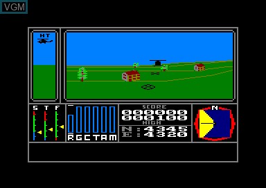 In-game screen of the game Combat Lynx on Amstrad CPC