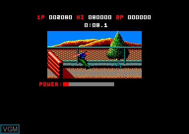In-game screen of the game Combat School on Amstrad CPC