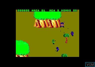 In-game screen of the game Commando on Amstrad CPC