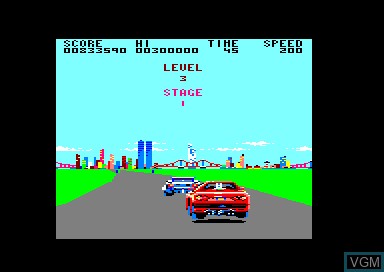 In-game screen of the game Crazy Cars on Amstrad CPC