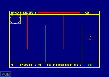 In-game screen of the game Crazy Golf on Amstrad CPC