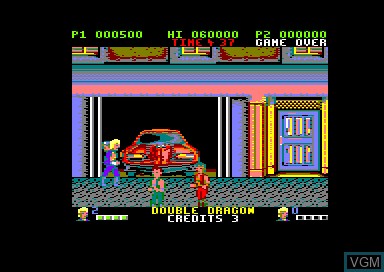 In-game screen of the game Double Dragon on Amstrad CPC