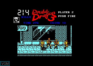 In-game screen of the game Double Dragon 3 - The Rosetta Stone on Amstrad CPC
