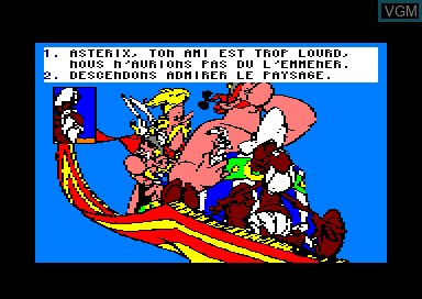 In-game screen of the game Asterix Chez Rahazade on Amstrad CPC