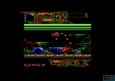In-game screen of the game Comando Tracer on Amstrad CPC