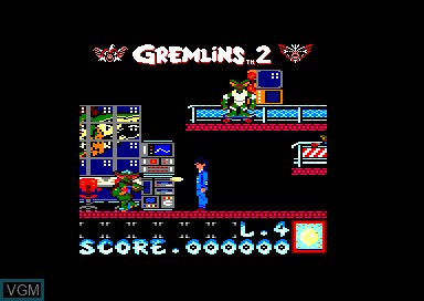 In-game screen of the game Gremlins 2 - The New Batch on Amstrad CPC