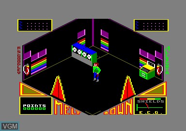 In-game screen of the game Meltdown - Le Syndrome on Amstrad CPC