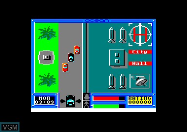 In-game screen of the game Miami Vice on Amstrad CPC