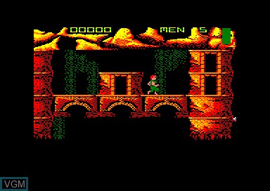 In-game screen of the game Ninja Commando on Amstrad CPC