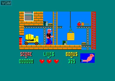 In-game screen of the game Popeye 2 on Amstrad CPC