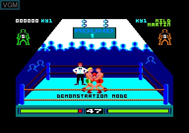 In-game screen of the game Pro Boxing Simulator on Amstrad CPC