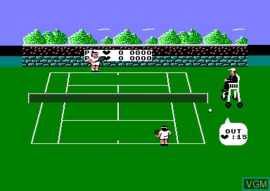 In-game screen of the game Pro Tennis Simulator on Amstrad CPC