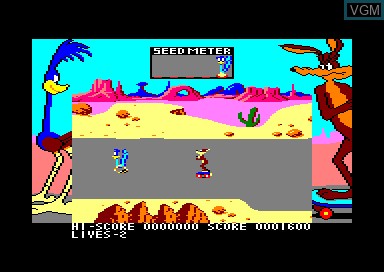 In-game screen of the game Road Runner on Amstrad CPC
