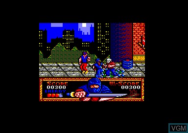 In-game screen of the game Shadow Warriors on Amstrad CPC