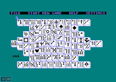 In-game screen of the game Shanghai on Amstrad CPC