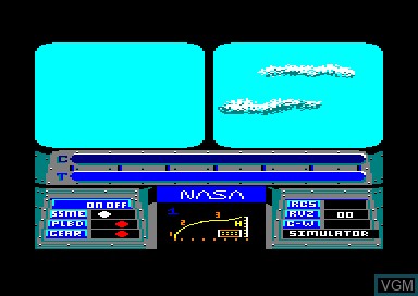 In-game screen of the game Space Shuttle - A Journey Into Space on Amstrad CPC