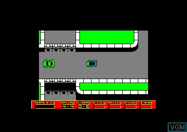 In-game screen of the game Super Cars on Amstrad CPC