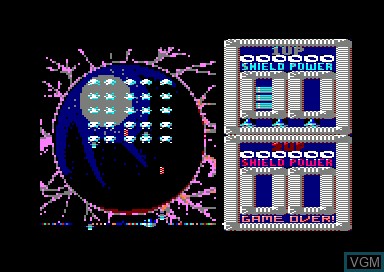 In-game screen of the game Super Space Invaders on Amstrad CPC