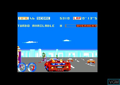 In-game screen of the game Turbo Out Run on Amstrad CPC