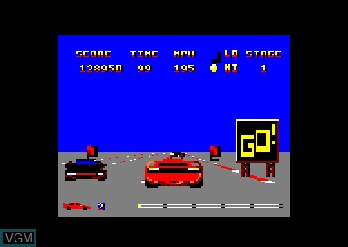 In-game screen of the game Twin Turbo V8 on Amstrad CPC