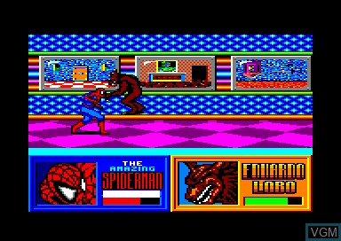 In-game screen of the game Dr. Doom's Revenge - Amazing Spider-man on Amstrad CPC