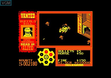 In-game screen of the game Gun Fright on Amstrad CPC