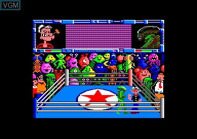In-game screen of the game Popeye 3 on Amstrad CPC