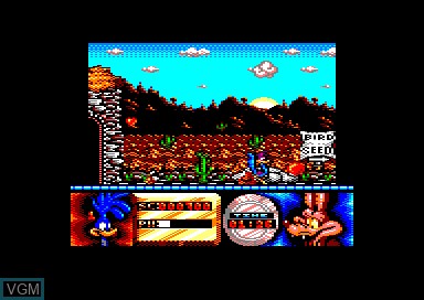 In-game screen of the game Road Runner and Wyle Coyote on Amstrad CPC