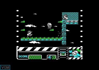 In-game screen of the game Stunt Man Seymour on Amstrad CPC