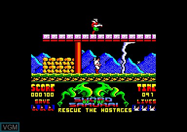 In-game screen of the game Sword of the Samurai on Amstrad CPC