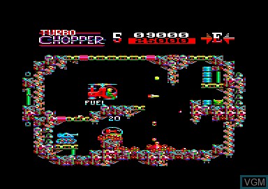 In-game screen of the game Turbo Chopper on Amstrad CPC
