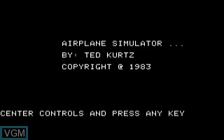 Title screen of the game Airplane Simulator on Apple II