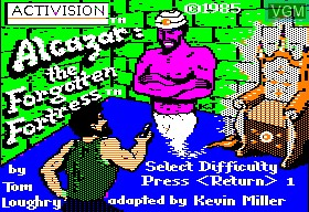 Title screen of the game Alcazar The Forgotten Fortress on Apple II
