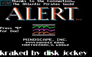 Title screen of the game Alert on Apple II