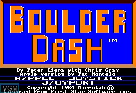 Title screen of the game Boulder Dash on Apple II