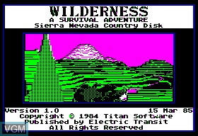 Title screen of the game Wilderness on Apple II