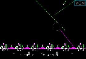 In-game screen of the game ABM on Apple II