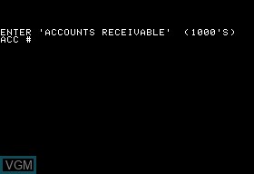 In-game screen of the game Accounts Receivable on Apple II