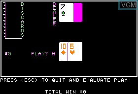 In-game screen of the game Advanced Blackjack on Apple II