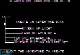 In-game screen of the game Adventure Constuction Set on Apple II