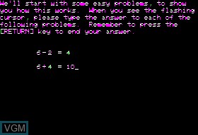 In-game screen of the game Algebra Mentor on Apple II