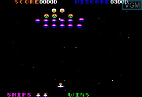 In-game screen of the game Alien Rain on Apple II