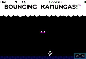 In-game screen of the game Bouncing Kamungas, The on Apple II