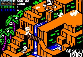 In-game screen of the game Congo Bongo on Apple II