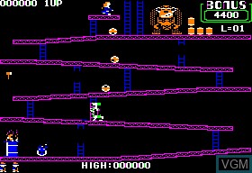 In-game screen of the game Donkey Kong on Apple II