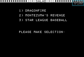 In-game screen of the game Dragonfire & Montezuma's Revenge & Star League Baseball on Apple II